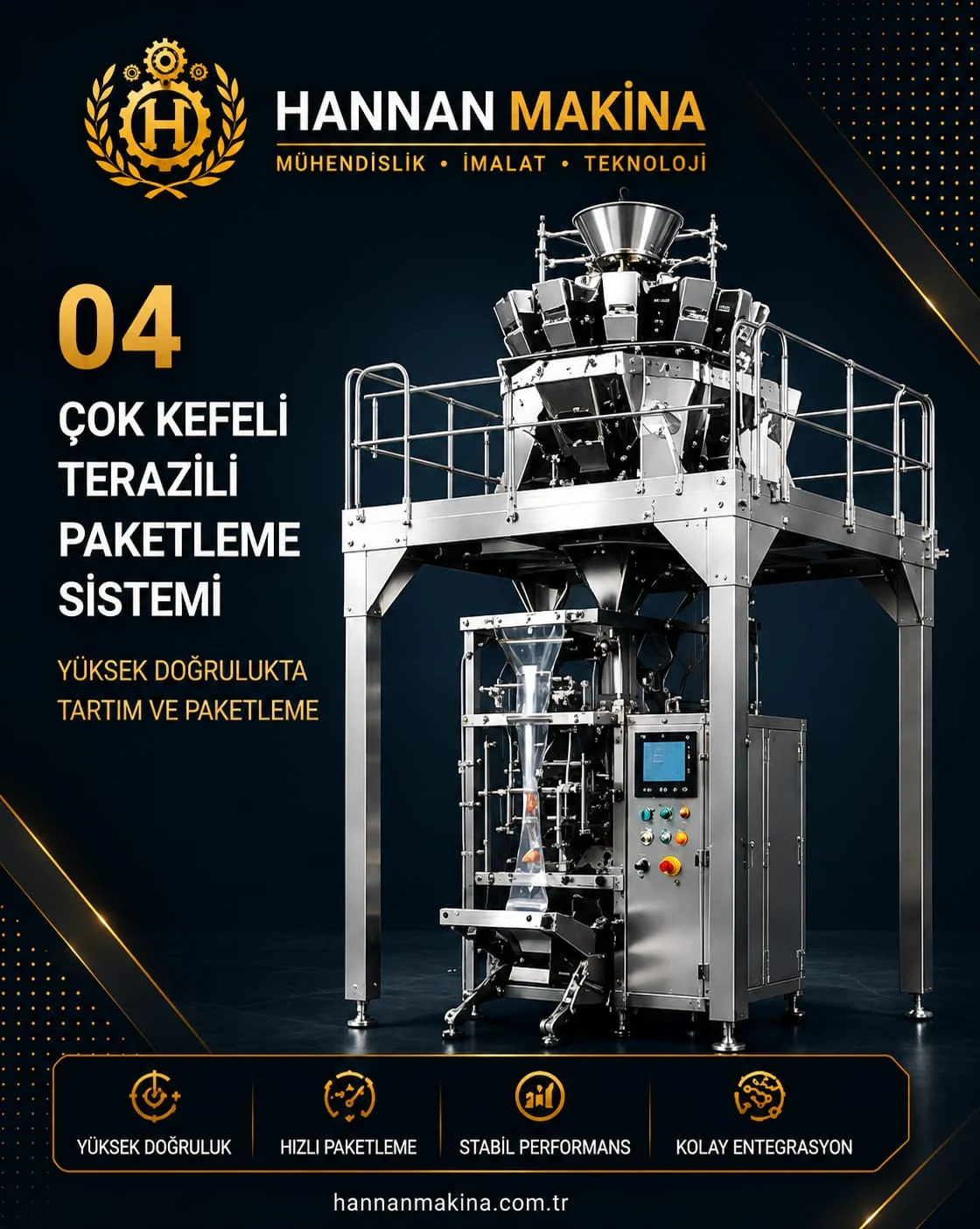 Hannan Makina çok kefeli terazili paketleme sistemi